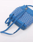 Pre-Loved Alpin Mini Backpack Goyardine Coated Canvas Mini with Silver Hardware, Blue