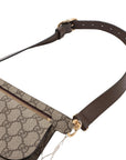 Pre-Loved Blondie Shoulder Bag Monogram Coated Canvas with Gold Hardware, Beige Ebony