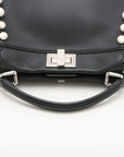 Pre-Loved Peekaboo Handbag Leather Mini with Silver Hardware, Black