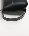 Pre-Loved Puzzle Fold Pouch Pochette Leather with Silver Hardware, Black