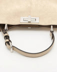 Pre-Loved Peekaboo Handbag Leather with Silver Hardware, Metallic Gold