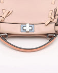 Pre-Loved Peekaboo Handbag Leather Mini with Silver Hardware, Pink