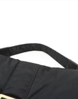 Pre-Loved Mamma Baguette (Fendi x Porter) Shoulder Bag Nylon Large with Gold Hardware, Black