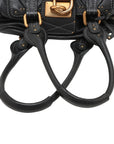 Pre-Loved Paddington Handbag Leather with Aged Gold Hardware, Black