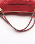 Pre-Loved Mazarine Handbag Monogram Leather MM with Gold Hardware, Red