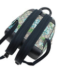 Pre-Loved GG Supreme Blooms Backpack Monogram Coated Canvas Small with Silver Hardware, Beige Blue Floral
