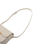 Pre-Loved Triomphe Shoulder Bag Leather Teen with Gold Hardware, White