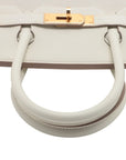 Pre-Loved Birkin Handbag Leather 30 with Gold Hardware, White