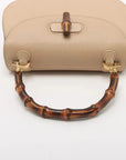 Pre-Loved Bamboo Handbag Leather with Gold Hardware, Beige
