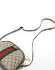 Pre-Loved Ophidia Crossbody Bag Monogram Coated Canvas Small with Gold Hardware, Beige/Ebony