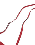 Pre-Loved Bamboo Daily Flap Crossbody Bag Leather with Silver Hardware, Red