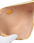 Pre-Loved Ophidia Flora Clutch Monogram Coated Canvas Large with Gold Hardware, Beige Ebony Multicolor