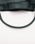 Pre-Loved Big Bag Bucket Bucket Bag Leather Nano with Silver Hardware, Dark Green