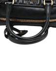 Pre-Loved Matelassé Bowling Bag Handbag Quilted Leather Mini with Gold Hardware, Black