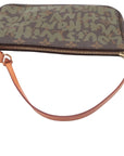 Pre-Loved Pochette Accessoires Graffiti Pochette Monogram Graffiti Coated Canvas with Gold Hardware, Brown with Khaki Green Graffiti