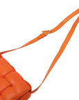 Pre-Loved Padded Cassette Crossbody Bag Intrecciato Leather with Gold Hardware, Orange
