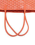 Pre-Loved Artois Tote Goyardine Chevron Coated Canvas PM with Silver Hardware, Orange