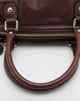 Pre-Loved Sukey Handbag Diamante Leather with Gold Hardware, Brown