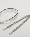 Pre-Loved Horsebit Chain Shoulder Bag Quilted Leather Small with Silver Hardware, White