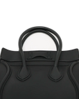 Pre-Loved Luggage Tote Leather Micro with Gold Hardware, Black