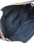Pre-Loved Saddle Shoulder Bag Trotter Denim with Silver Hardware, Blue