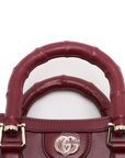 Pre-Loved Diana Tote Leather Mini with Gold Hardware, Burgundy
