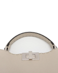 Pre-Loved Peekaboo Iconic Selleria Handbag Leather Small with Silver Hardware, Ivory