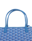 Pre-Loved Anjou Tote Goyardine Coated Canvas Mini with Silver Hardware, Blue