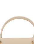 Pre-Loved Belt Bag Handbag Leather Micro with Gold Hardware, Cream