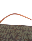 Pre-Loved Pochette Accessoires Graffiti Pochette Monogram Graffiti Coated Canvas with Gold Hardware, Brown with Khaki Green Graffiti