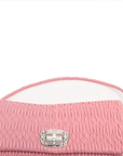Pre-Loved Matelassé Crystal Cloquè Shoulder Bag Quilted Leather with Silver Hardware, Pink