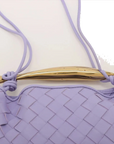 Pre-Loved Sardine Crossbody Bag Intrecciato Leather Mini with Gold Hardware, Lilac