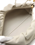 Pre-Loved The Chain Pouch Shoulder Bag Leather with Gold Hardware, Ivory