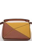 Pre-Loved Puzzle Handbag Leather Mini with Gold Hardware, Yellow, Tan, Cream