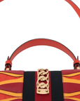 Pre-Loved Sylvie Handbag Monogram Leather Medium with Gold Hardware, Red
