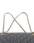 Pre-Loved CC Chain Logo Quilted Chain Bag Shoulder Bag Quilted Leather Small with Gold Hardware, Black