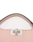 Pre-Loved Peekaboo Selleria Handbag Leather Mini with Silver Hardware, Pink