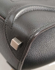 Pre-Loved Luggage Tote Leather Micro with Silver Hardware, Black