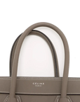 Pre-Loved Luggage Tote Leather Micro with Silver Hardware, Taupe