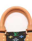 Pre-Loved Alma Handbag Monogram Coated Canvas PM with Gold Hardware, Black Multicolor