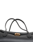 Pre-Loved Nappa Leather Shoulder Bag Leather with Gold Hardware, Black