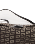 Pre-Loved Mamma Baguette Shoulder Bag Zucchino Coated Canvas with Silver Hardware, Brown