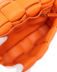 Pre-Loved Padded Cassette Crossbody Bag Intrecciato Leather with Gold Hardware, Orange