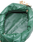Pre-Loved The Chain Pouch Shoulder Bag Leather with Gold Hardware, Green