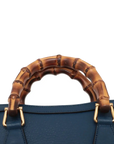 Pre-Loved Diana Bamboo Tote Leather Mini with Gold Hardware, Blue