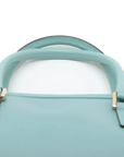 Pre-Loved Boston Handbag Microguccissima Leather Small with Gold Hardware, Light Blue