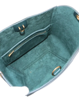 Pre-Loved Sangle Bucket Bag Leather Small with Gold Hardware, Green