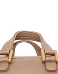Pre-Loved Amazona Handbag Leather Mini with Gold Hardware, Metallic Beige