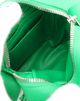 Pre-Loved Intrecciato Phone Pouch Crossbody Bag Intrecciato Leather Mini with Silver Hardware, Green