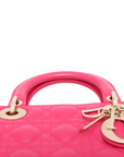 Pre-Loved Lady Dior Handbag Cannage Leather Large with Gold Hardware, Pink